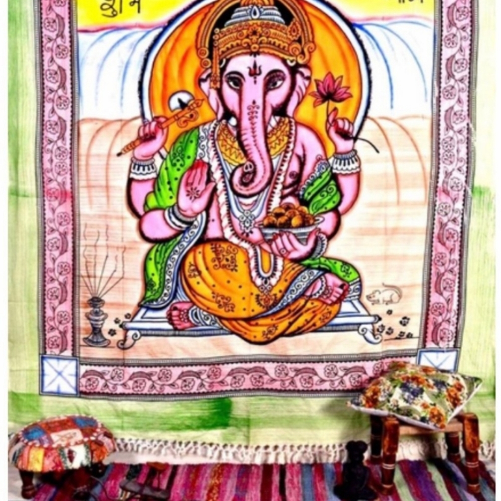Large Ganesh tapestry / wall hanging art